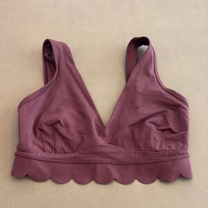 Scalloped Edge Bralette in Plum
